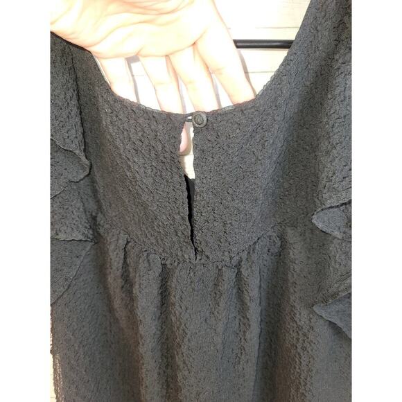 MAEVE FLUTTER RUFFLE CRINKLE SHEER IN BLACK, SZ 10P - Picture 9 of 13